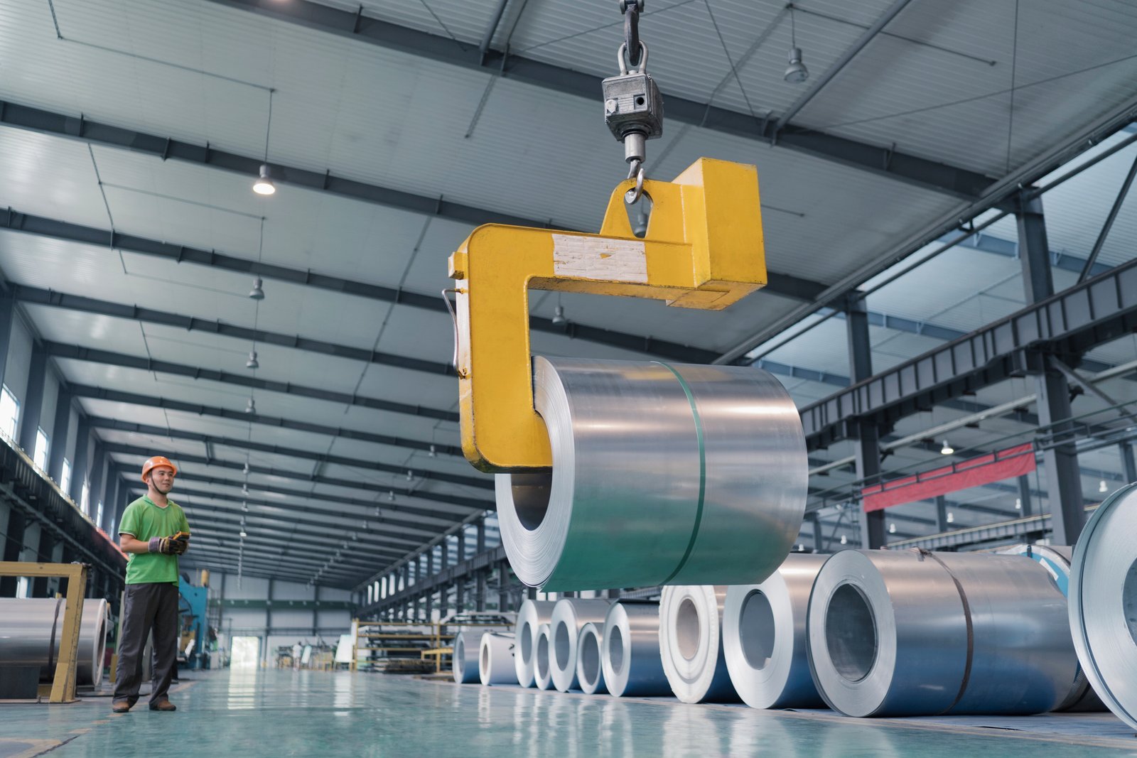 Outdoor storage of stainless steel coils ready for annealing processing