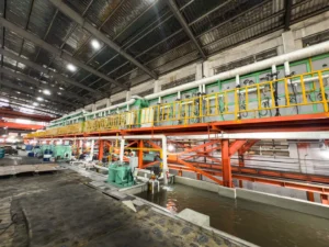 Interior view of AKS facility showcasing bright annealing furnace with advanced energy-efficient design
