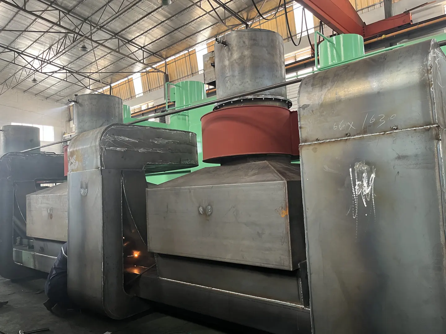 AKS bright annealing furnace under construction in industrial setting